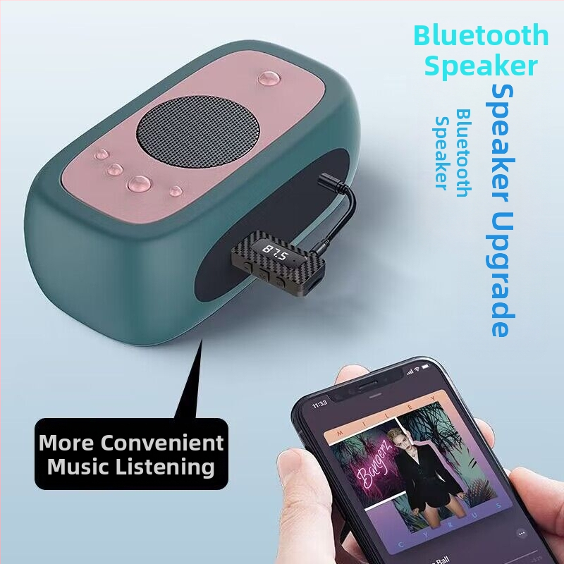 USB Bluetooth audio adapteris un uztvērējs automašīnai, Bluetooth 5.0 FM raidītājs, 87,5–108 MHz, darbības diapazons 10 m, barošanas avots 5V