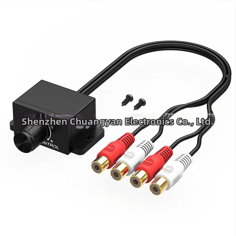 Автомобилен аудио усилвател с регулатор на звука, RCA вход/изход LC-1 – Chuangyan, PVC корпус, CE сертифициран, за аудио и видео