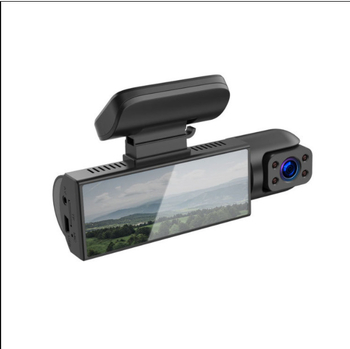 Двоен обектив автомобилен видеорегистратор – преден и вътрешен изглед, 1080p, 150° ъгъл, цикличен запис, USB пренос на данни