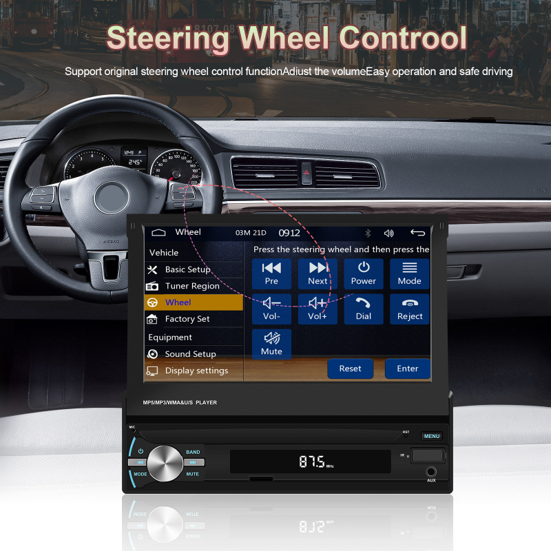 Automašīnas infotainment centrālā vienība ar bezvadu CarPlay, MP5 multimedija, bez diska, modeļa 9608W, kapacitīvs skārienjūtīgs ekrāns