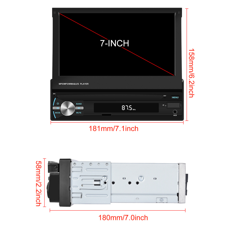 Automašīnas infotainment centrālā vienība ar bezvadu CarPlay, MP5 multimedija, bez diska, modeļa 9608W, kapacitīvs skārienjūtīgs ekrāns