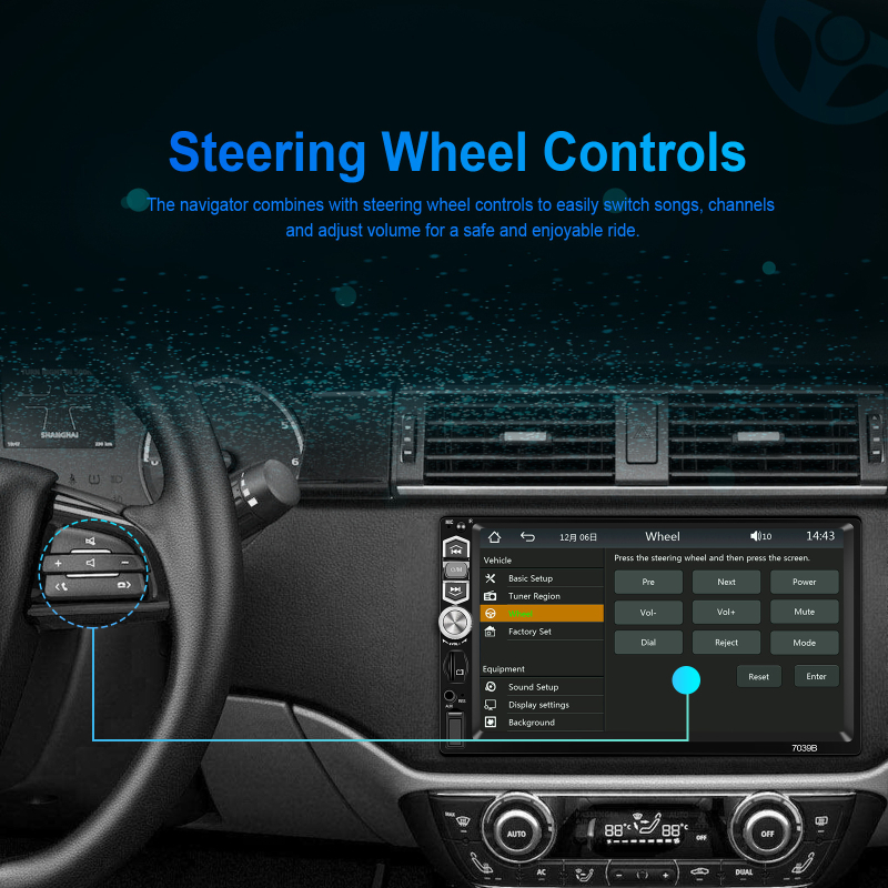 MP5 auto multimediju atskaņotājs ar bezvadu CarPlay/Auto funkciju un mikrofonu; barošanas spriegums 12–24V DC; atbalstītie video formāti MKV/AVI/TS/TP/MP4/M4V; 1 gada garantija