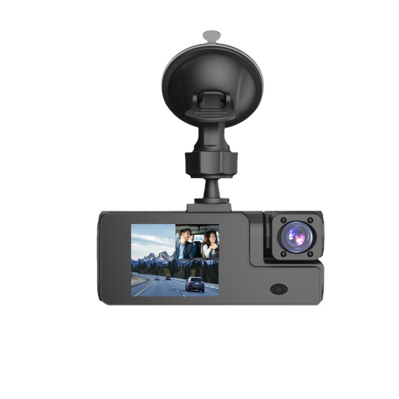 Dash cam με τρεις κάμερες, ευρυγώνιο 1080p, εγγραφή εμπρός και πίσω, υποστήριξη SD κάρτας, λειτουργία με κουμπί