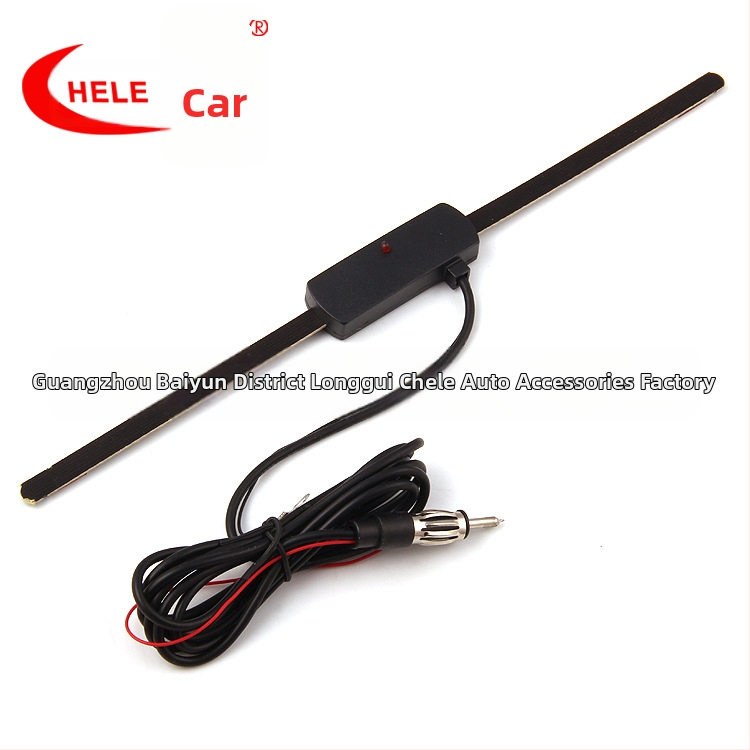 Автомобилна антена за радио, високо честотно усилване, FM сигнален усилвател, универсална, монтаж със залепване, вход 12V, ток 12, живот 360