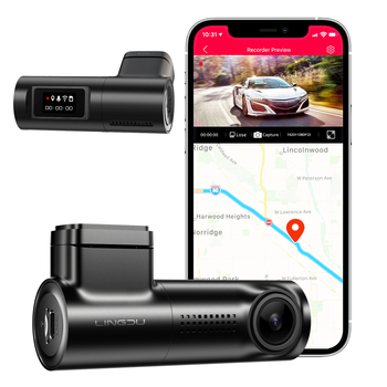 D100 автомобилен видеорегистратор — 1440P, 150° широкоъгълна леща, 18 часа запис, Wi-Fi връзка, паркинг мониторинг