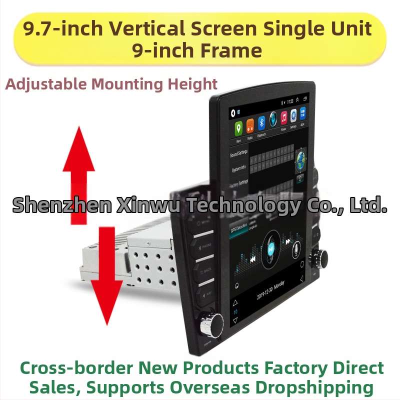 Android MP5 auto navigācijas sistēma ar Bluetooth un Wi-Fi, vertikālais IPS 2.5D displejs, 4x45W jaudas izvads, DC 12V barošana