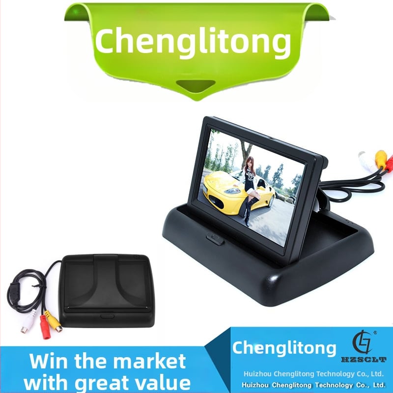 Atpakaļskata ekrāns CLT-509, TFT ekrāns, 800x480 izšķirtspēja, AV ieeja, universāla savietojamība