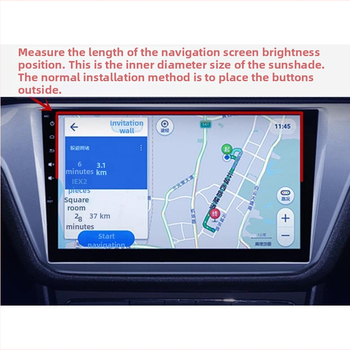 Automobilio navigacinio įrenginio ekrano skydelis, universalus suderinamumas, storesnis dizainas, montavimas elektrostatiniais lipdukais