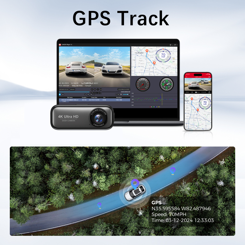 Automobiļa priekšējā un aizmugurējā 4K dash cam, WIFI, 170° platums, cilpu ieraksts, TF karšu atbalsts