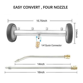 Aukštos slėgio automobilių plovimo sistema su nerūdijančio plieno purkštuvo galvute ir rankena, 4000 PSI, purškimo atstumas 5, skirtas automobilių plovimui, svoris 1,6 kg