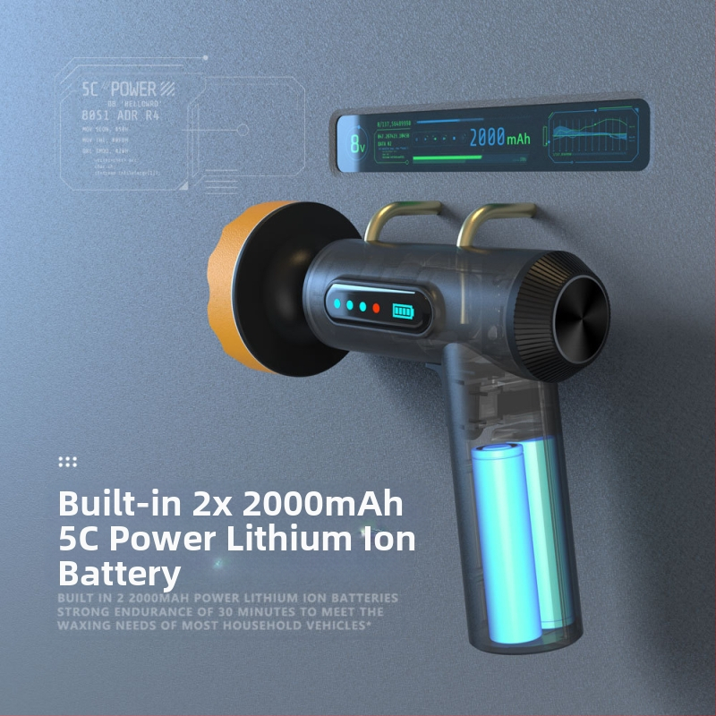 Безжична електрическа машина за полиране на автомобилен восък, литиева батерия, 7.4V, 80W, за боя на автомобил