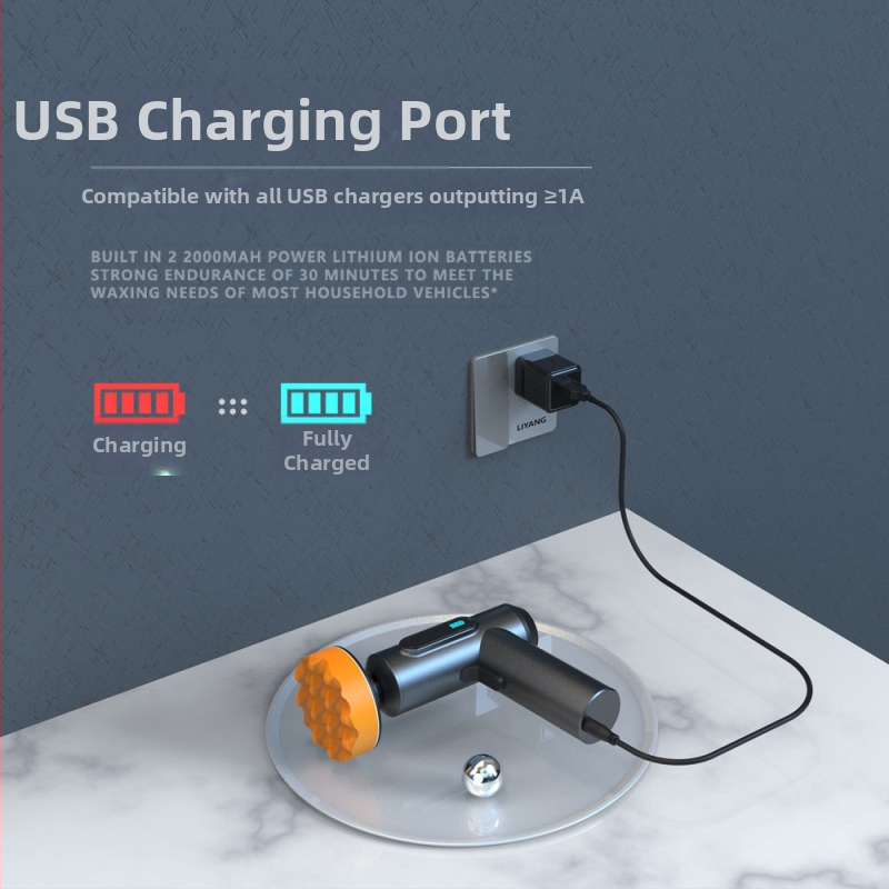 Безжична електрическа машина за полиране на автомобилен восък, литиева батерия, 7.4V, 80W, за боя на автомобил