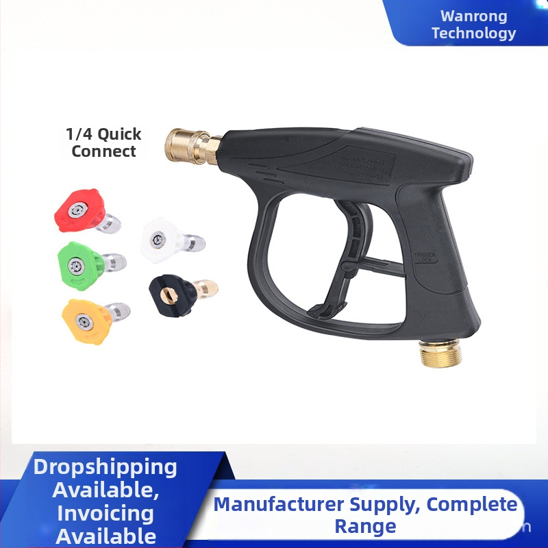 Wanrong augstas spiediena auto mazgāšanas pistole, vara galva, inženierplastmasas rokturis, ūdens spiediens 4350, izsmidzināšanas attālums 10