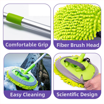 Αναδιπλούμενη σκούπα καθαρισμού αυτοκινήτων από αλουμινίου κράμα, μάρκα Can Jie, υλικό Chenille