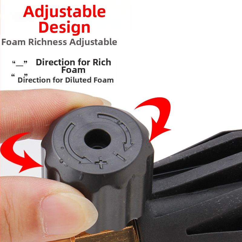 Anlux медна високонапорна пяна пръскачка за миене на автомобили - регулируема фановидна дюза, медна глава и ръкохватка, 130 BAR, разстояние на пръскане 10