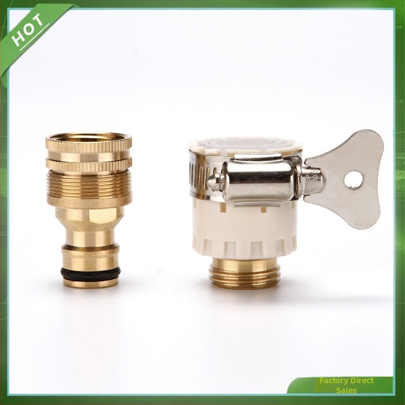 Тройно‑в‑едно латунен универсален съединител за мивка и пералня, модел 13, бърза връзка