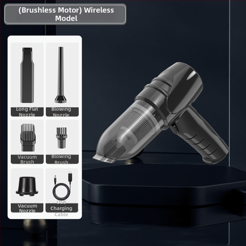 Rokas bezvadu putekļu sūcējs automašīnām un mājai ar brushless motoru; 7.4V/12V, 90W, 9000Pa, uzlāde, 350 cm kabelis