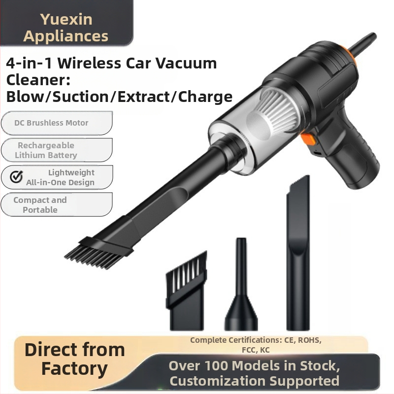 Rokas automašīnas putekļu sūcējs, bezvadu, Fire Wolf, 5500 Pa sūcēja jauda, 120W pie 5V, divu režīmu pūšana un sūcšana, sterilizācija un putekļu mazgāšana