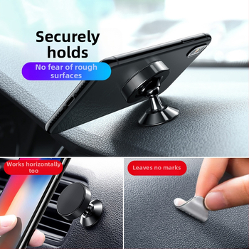 Θήκη κινητού για αυτοκίνητο με μαγνητική προσάρτηση σε εξαεριστήρα και ταμπλό, κράμα αλουμινίου με υφή CD, λογότυπο κατά παραγγελία, δυνατότητα ιδιωτικής ετικέτας