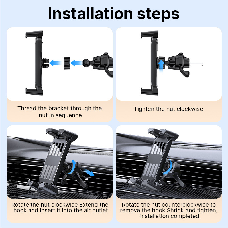 Suport pentru telefon în mașină pentru ventilare, adaptor universal pentru suport de pahar detașabil, montaj cu clips (Tip ventilare; Universal; Suport de pahar detașabil; Personalizare proces)