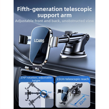 Chiweng алуминиев държач за телефон в автомобил със вакуумна чашка за табло – презареждаем, за навигация, монтаж върху таблото, съвместим с Crazy craftsman