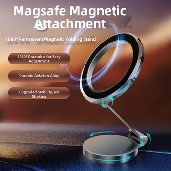Автомобилен магнитен държач за телефон с анти‑вибрационно закрепване, съвместим с MagSafe, монтаж на табло, персонализируем