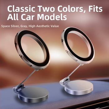 Автомобилен магнитен държач за телефон с анти‑вибрационно закрепване, съвместим с MagSafe, монтаж на табло, персонализируем