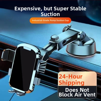 Универсален телескопичен държач за телефон в автомобил с вакуумна вендуза и монтаж на предното стъкло