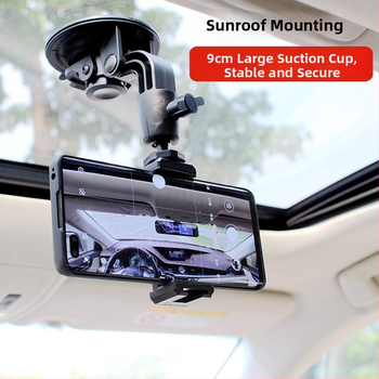 Държач за телефон за кола с вакуумна поставка за предното стъкло – за навигация, селфи и видеозапис (без захранване)