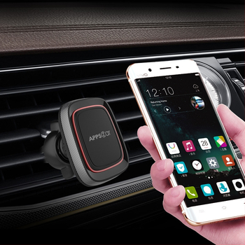 APPS2CAR Магнитен държач за автомобил за въздушен дефлектор - силен магнит, многофункционален навигационен държач, модел M02-AV2S, пластмасов