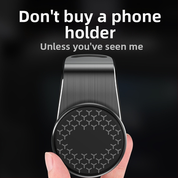 Универсален държач за телефон в автомобил с клип за въздушен изход, поддръжка за навигация и магнитен метален държач