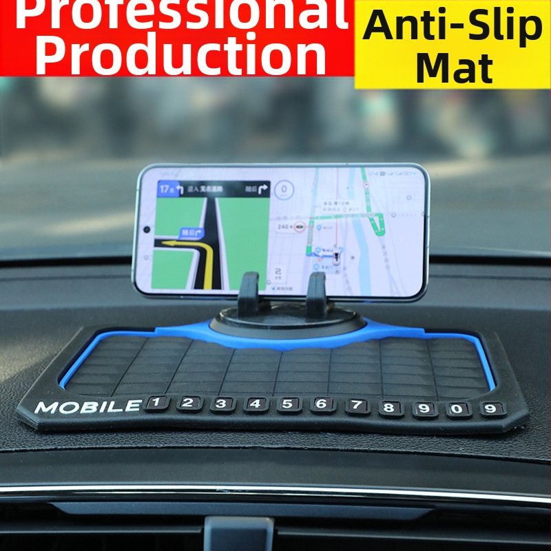 PVC materiāla pretslīdēšanas paliktnis automašīnai ar 360° griežamu navigācijas turētāju un daudzfunkcionālu uzglabāšanas paliktni uz instrumentu paneles