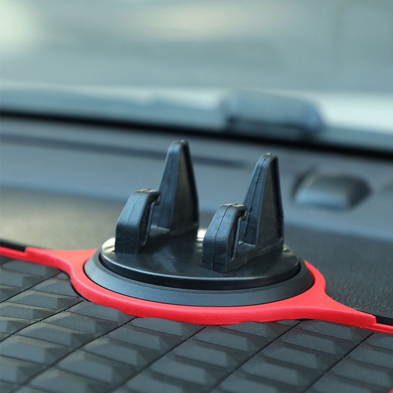 PVC materiāla pretslīdēšanas paliktnis automašīnai ar 360° griežamu navigācijas turētāju un daudzfunkcionālu uzglabāšanas paliktni uz instrumentu paneles