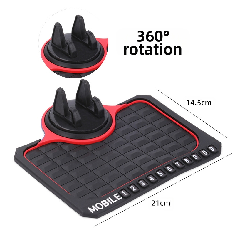 PVC materiāla pretslīdēšanas paliktnis automašīnai ar 360° griežamu navigācijas turētāju un daudzfunkcionālu uzglabāšanas paliktni uz instrumentu paneles