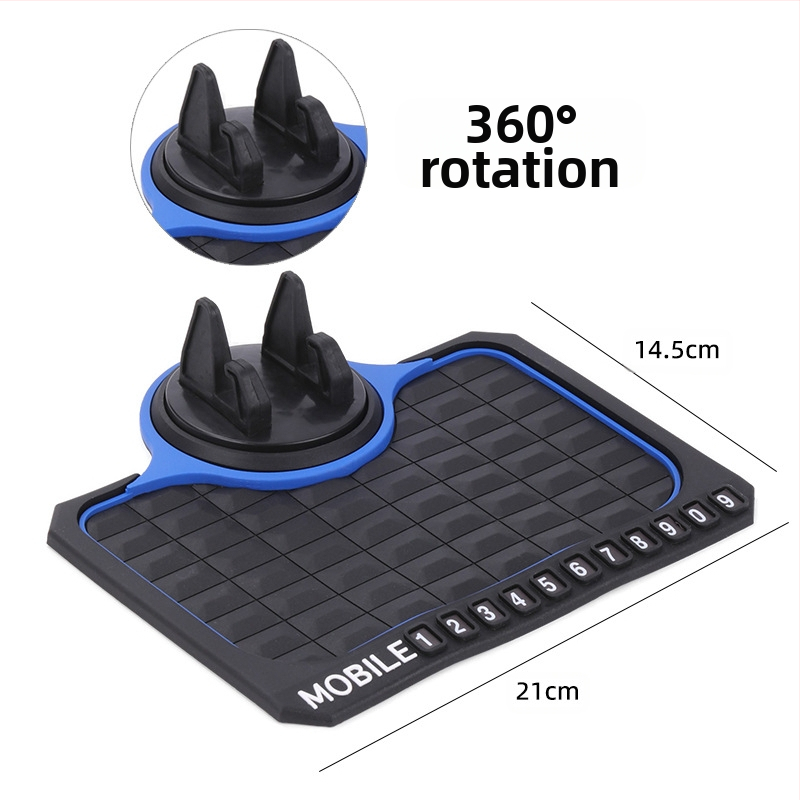 PVC materiāla pretslīdēšanas paliktnis automašīnai ar 360° griežamu navigācijas turētāju un daudzfunkcionālu uzglabāšanas paliktni uz instrumentu paneles