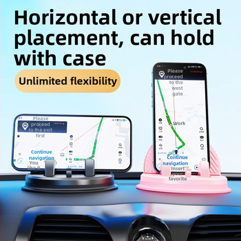 THIS IS SPRING Automobilio prietaisų skydelio telefono laikiklis su siurbtuko tvirtinimu, universalus, ABS+PC+TPE