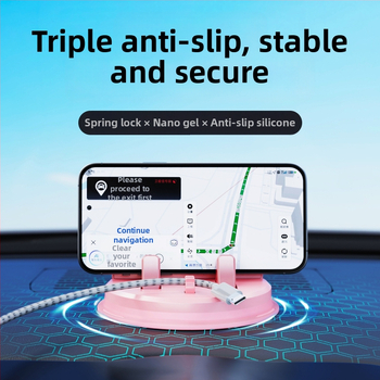 THIS IS SPRING Automobilio prietaisų skydelio telefono laikiklis su siurbtuko tvirtinimu, universalus, ABS+PC+TPE