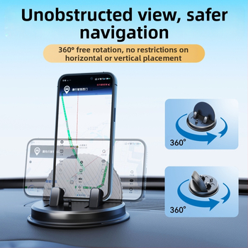 THIS IS SPRING Automobilio prietaisų skydelio telefono laikiklis su siurbtuko tvirtinimu, universalus, ABS+PC+TPE