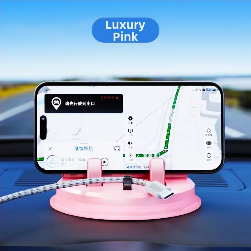 THIS IS SPRING Automobilio prietaisų skydelio telefono laikiklis su siurbtuko tvirtinimu, universalus, ABS+PC+TPE