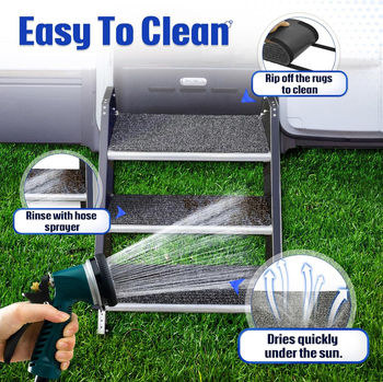 Дундес RV покритие за стълби с велкро – килименно покритие за стъпала на каравана, персонализируемо