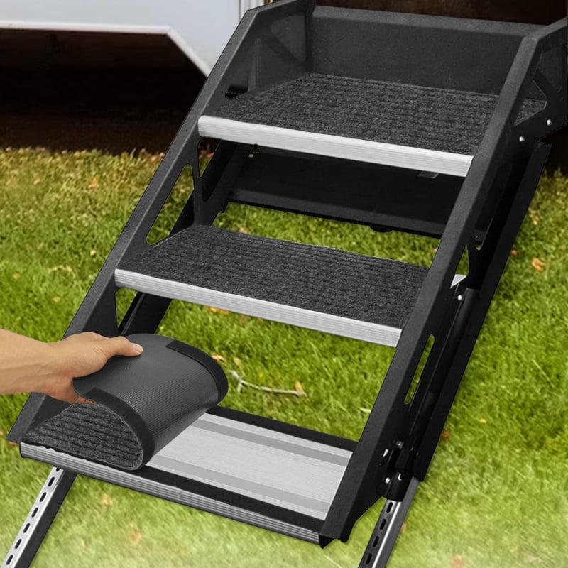 Dundes – Acoperire pentru trepte RV cu Velcro, covor pentru trepte în RV, personalizabilă
