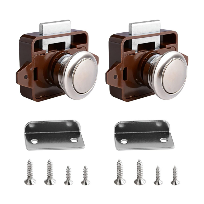 Craftsman JT01 slėptas mygtuko užraktas RV spintoms, cinko lydinys, šiuolaikiškas minimalistinis stilius, šviesus chromas / perlų nikeli paviršius, tarnavimo laikas >30k ciklų