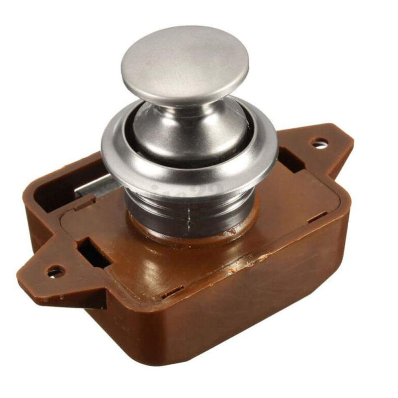 Craftsman JT01 slėptas mygtuko užraktas RV spintoms, cinko lydinys, šiuolaikiškas minimalistinis stilius, šviesus chromas / perlų nikeli paviršius, tarnavimo laikas >30k ciklų