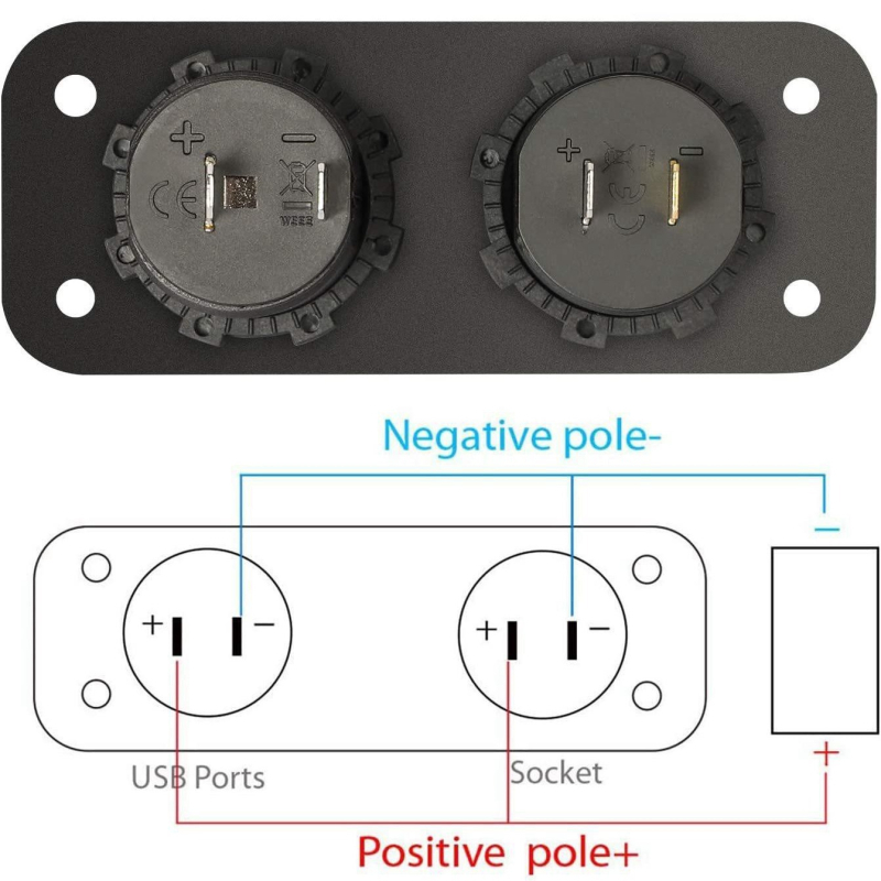 Încărcător USB auto QC3.0 cu încărcare rapidă Qualcomm, comutator brichetă, 12-24V, 2 porturi