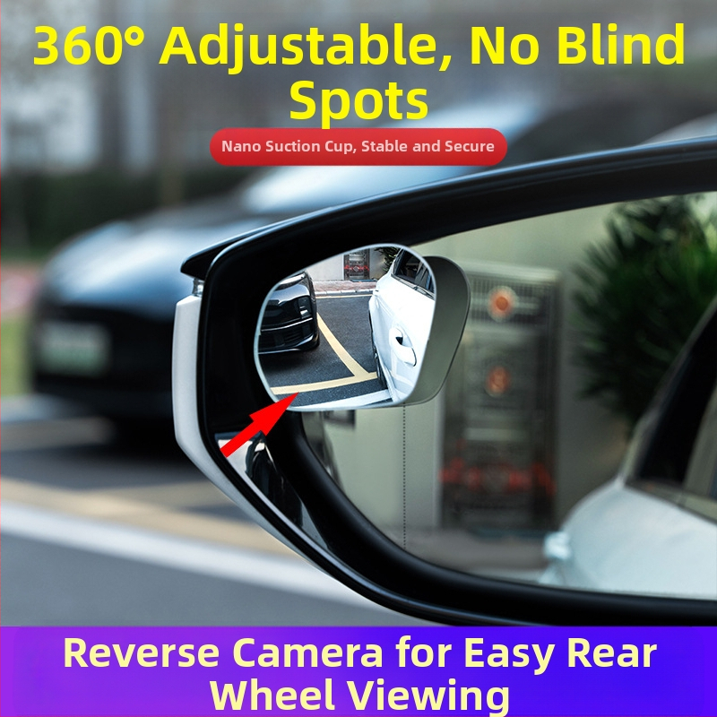 Auto spätné zrkadlo – okrúhle, pomoc pri slepých miestach, 360° široký uhol, uchytenie pomocou prísavky
