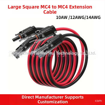 MC4 iki MC4 plėtimo kabelis saulės sistemoms, 10 AWG didelės galios maitinimo laidas, atsparus vandeniui vidaus ir lauko įrangai