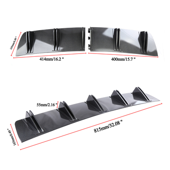 Galinis spoileris su dvejų pakopų difuzoriumi ir skirstomu deflektoriu važoms — ABS, Dtouch, modelis 6093#, 555 mm, 650 g, tinka daugumai modelių su mechanine pavarų dėže