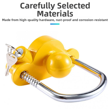 Apsauginis užraktas ant priekabės vagystės, modelis S241, aliuminio lydinys + geležis, cinko lydinio cilindras