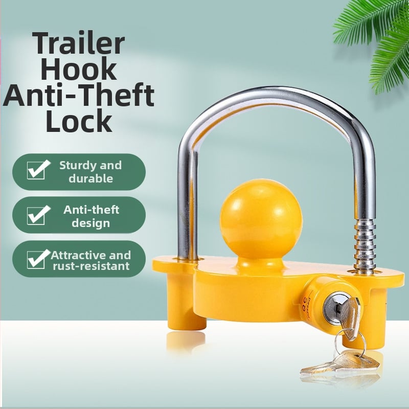 Apsauginis užraktas ant priekabės vagystės, modelis S241, aliuminio lydinys + geležis, cinko lydinio cilindras