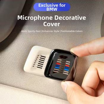 BMW метална капачка за микрофона за интериор на автомобил (Метална конструкция, Персонализирана, Печат на лого, Модел: BMW метална капачка за микрофон)